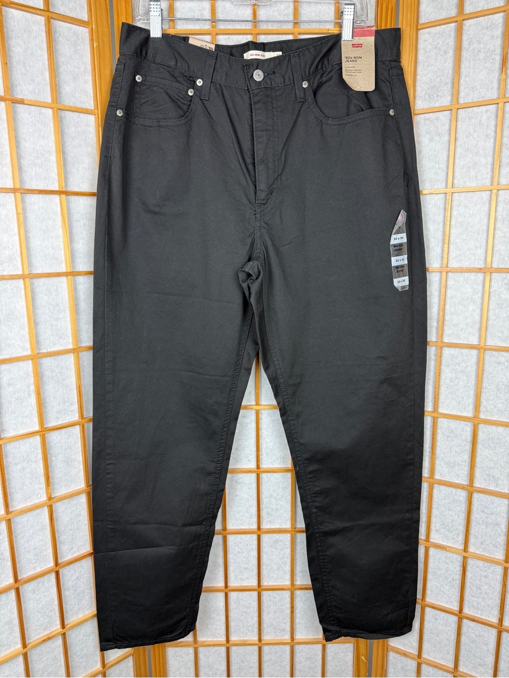 Levi's NWT '80s Mom Jeans Style Black 100% Cotton Twill Pants W33 L30